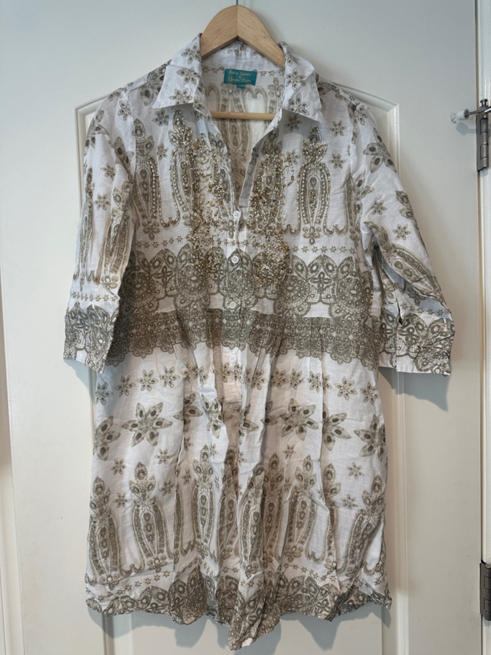 Antica Sartoria Coverup Beach Dress 100% Cotton size S/M
